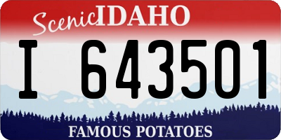 ID license plate I643501