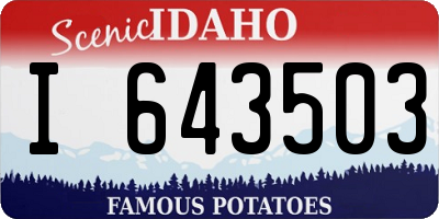 ID license plate I643503