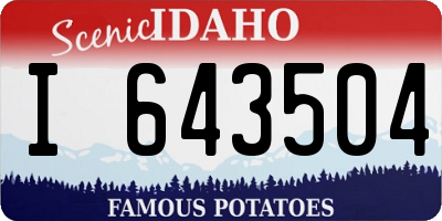 ID license plate I643504