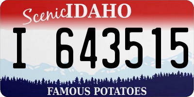 ID license plate I643515