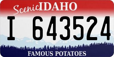 ID license plate I643524