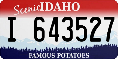 ID license plate I643527