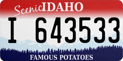 ID license plate I643533