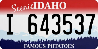 ID license plate I643537