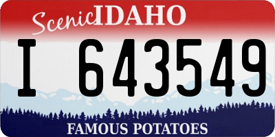 ID license plate I643549