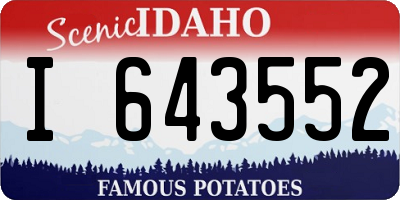 ID license plate I643552
