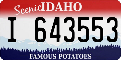 ID license plate I643553