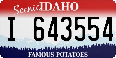 ID license plate I643554