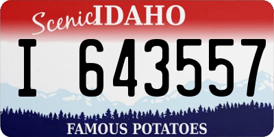 ID license plate I643557