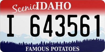 ID license plate I643561