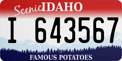 ID license plate I643567