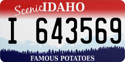 ID license plate I643569