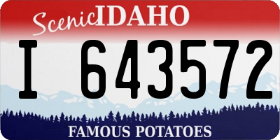 ID license plate I643572