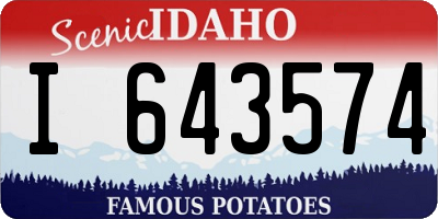 ID license plate I643574