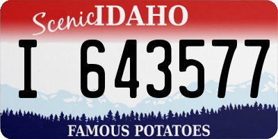 ID license plate I643577