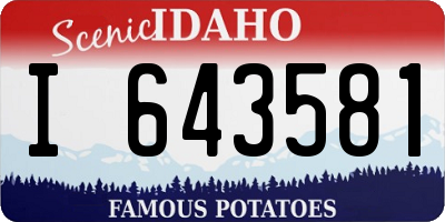 ID license plate I643581