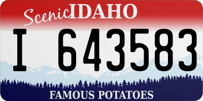 ID license plate I643583