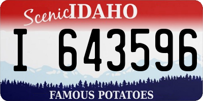 ID license plate I643596