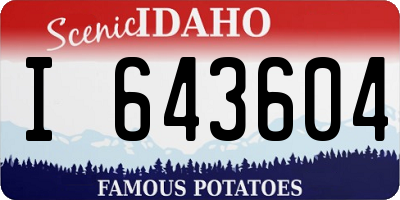 ID license plate I643604