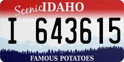 ID license plate I643615
