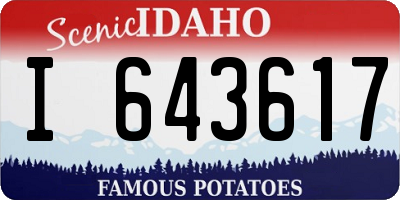 ID license plate I643617