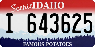 ID license plate I643625