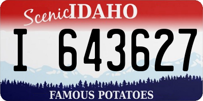 ID license plate I643627