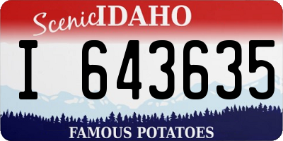 ID license plate I643635