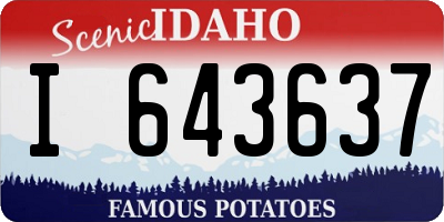 ID license plate I643637
