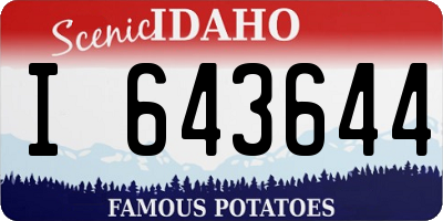 ID license plate I643644