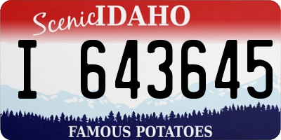 ID license plate I643645