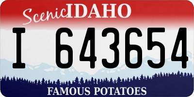 ID license plate I643654