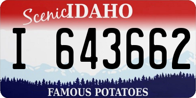 ID license plate I643662