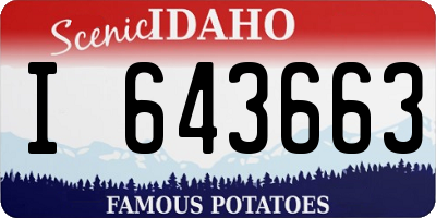 ID license plate I643663