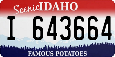 ID license plate I643664