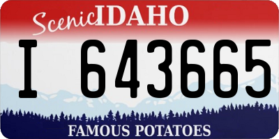 ID license plate I643665