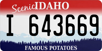ID license plate I643669