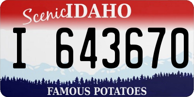 ID license plate I643670