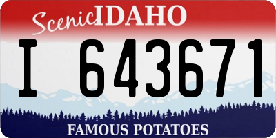 ID license plate I643671