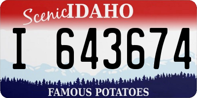 ID license plate I643674