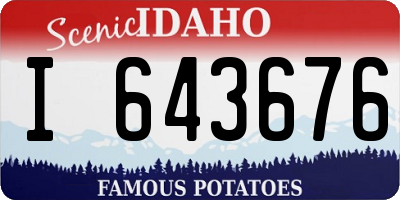 ID license plate I643676