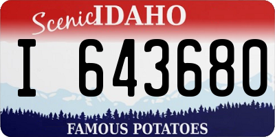 ID license plate I643680