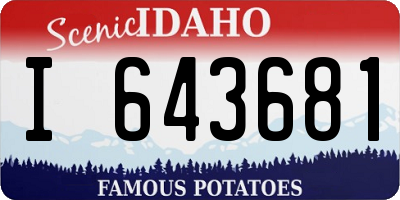 ID license plate I643681