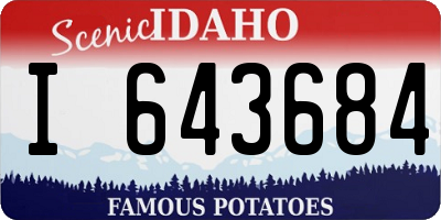 ID license plate I643684