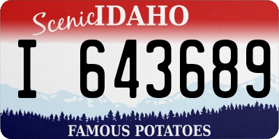 ID license plate I643689