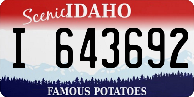 ID license plate I643692