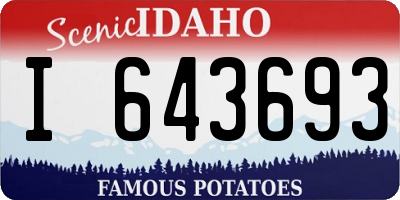 ID license plate I643693