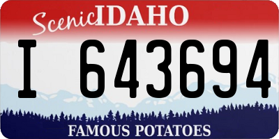 ID license plate I643694
