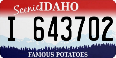 ID license plate I643702
