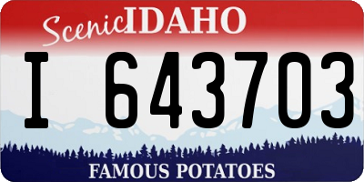 ID license plate I643703